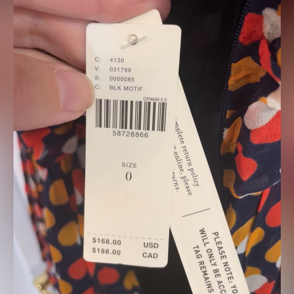 Anthropologie Maeve polka dot dress NWT Navy, Orange, Red, White - Picture 13 of 13